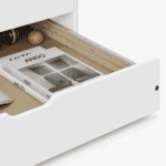 Pat cu pat suplimentar extensibil, alb, lemn masiv, 90x200, MARINELLA NEW - imagine 7