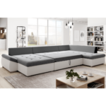 Canapea extensibilă, alb/gri, dreapta, MATAR U - imagine 5