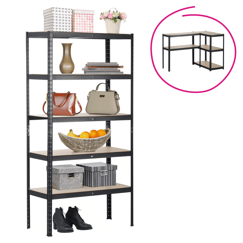 radman-regal-cierna-mdf-03 Raft, stejar/negru, RADMAN - imagine 1