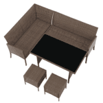 Set de grădină din ratan, culoare naturală / gri deschis, RANDI - imagine 6