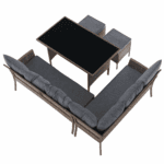 Set de grădină din ratan, culoare naturală / gri deschis, RANDI - imagine 7