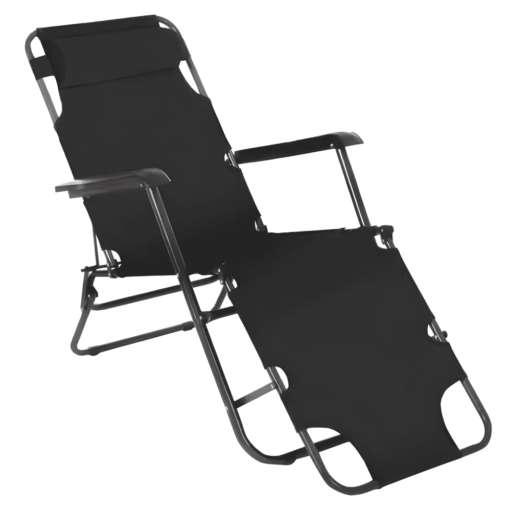 reged-lehatko-cierna-d-01 Scaun poziţionabil de grădină, negru, REGED - imagine 1