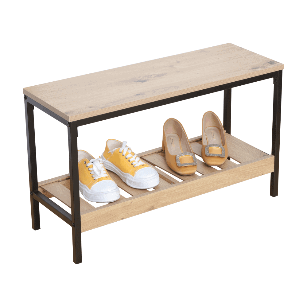 rest-botnik-dub-cierna-2 Pantofar, stejar/negru, REST - imagine 1