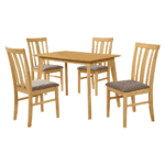 Set sufragerie 1+4, stejar sonoma deschis/maro închis, ROIS SET