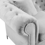 Canapea de lux 3 locuri, stofă gri deschis Velvet, ROMANO - imagine 4