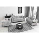 Canapea de lux 3 locuri, stofă gri deschis Velvet, ROMANO - imagine 5