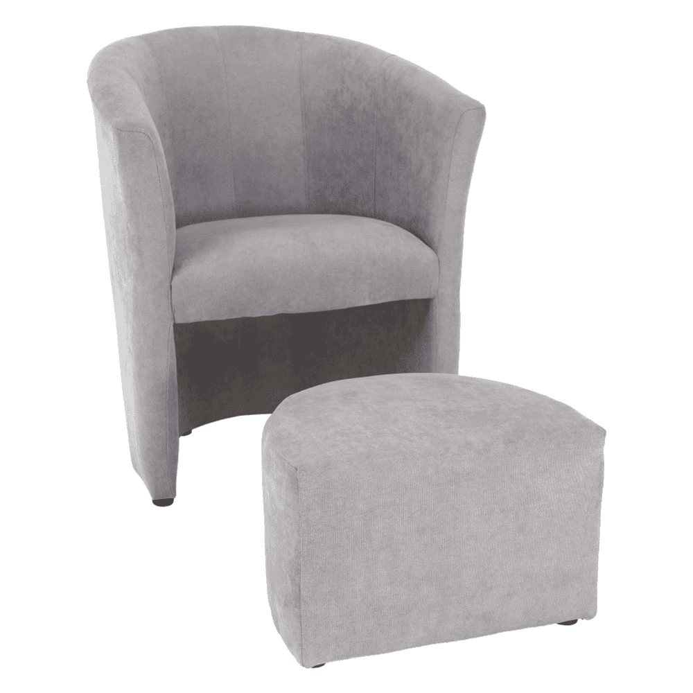 rose-siva-kreslo-hlavny Fotoliu de club cu taburet, gri, ROSE - imagine 1