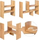 Organizator modular cu 3 forme de depozitare reglabile, din bambus, 65x15x40 cm, maro Mob360 - imagine 9