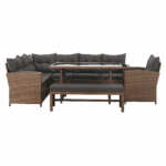 Set de grădină din ratan, gri-maro/maro deschis, SAGIR - imagine 3