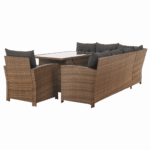 Set de grădină din ratan, gri-maro/maro deschis, SAGIR - imagine 5