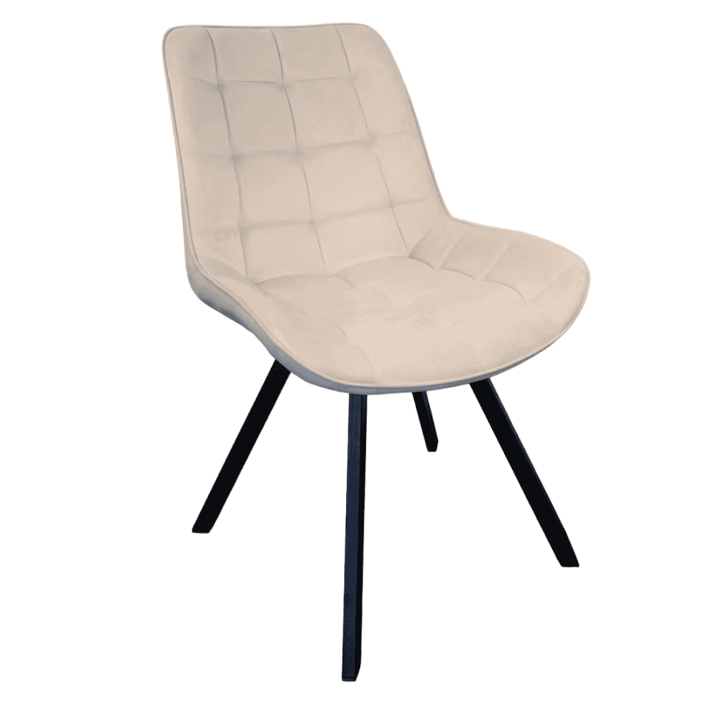 samira-stolicka-bezova-1 Scaun de sufragerie, ţesătură Velvet bej/negru, SAMIRA - imagine 1