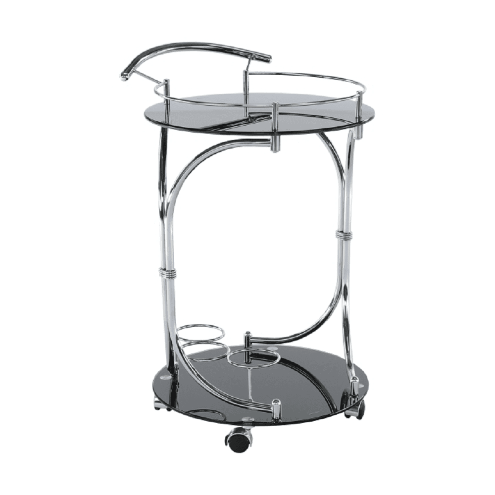 servirovaci-stolik-vesna-hlavny Măsuţă de servire, sticlă neagră/crom, VESNA - imagine 1
