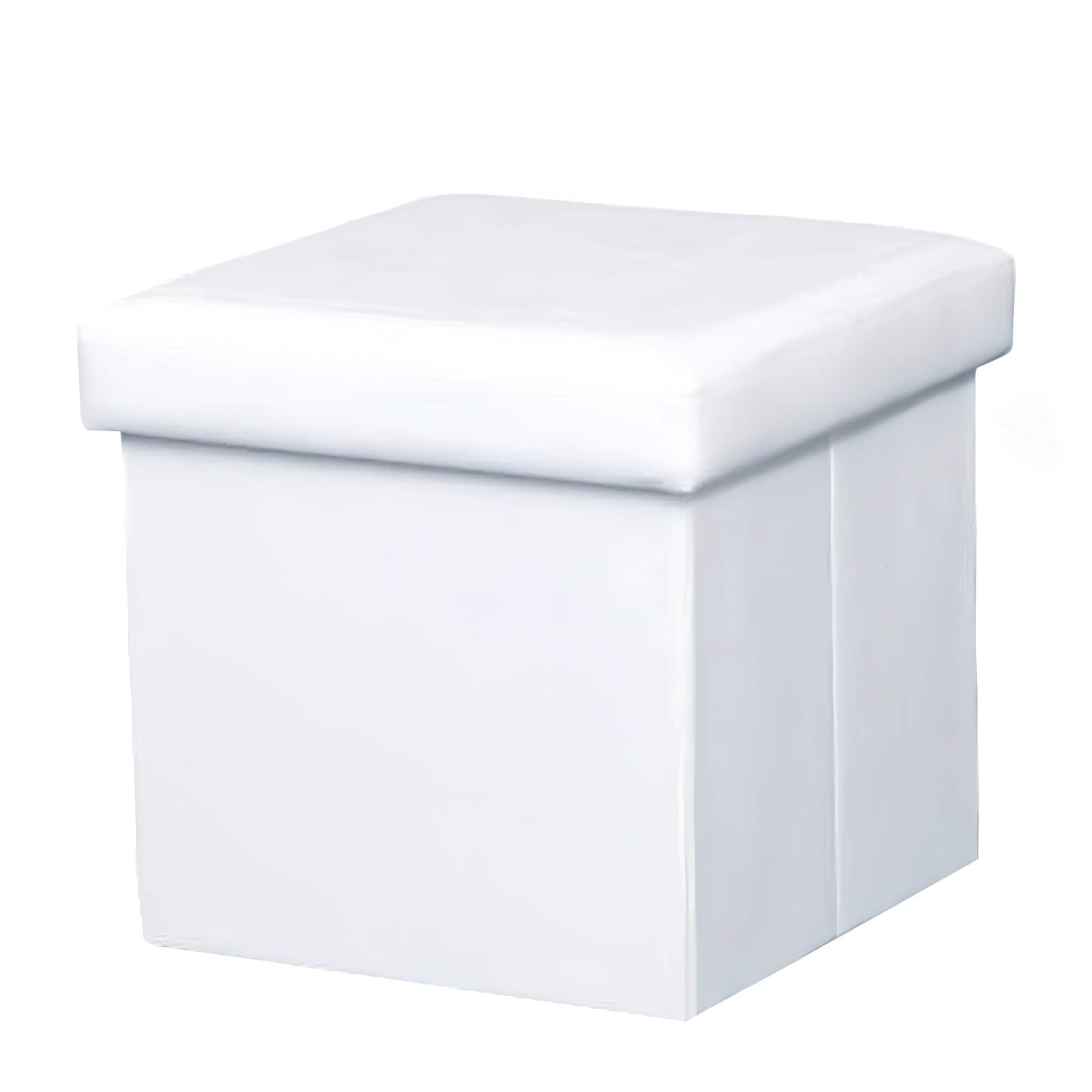 skladaci-taburet-ekokoza-biela-tela-new Taburet pliabil, piele eco albă, TELA NEW - imagine 1