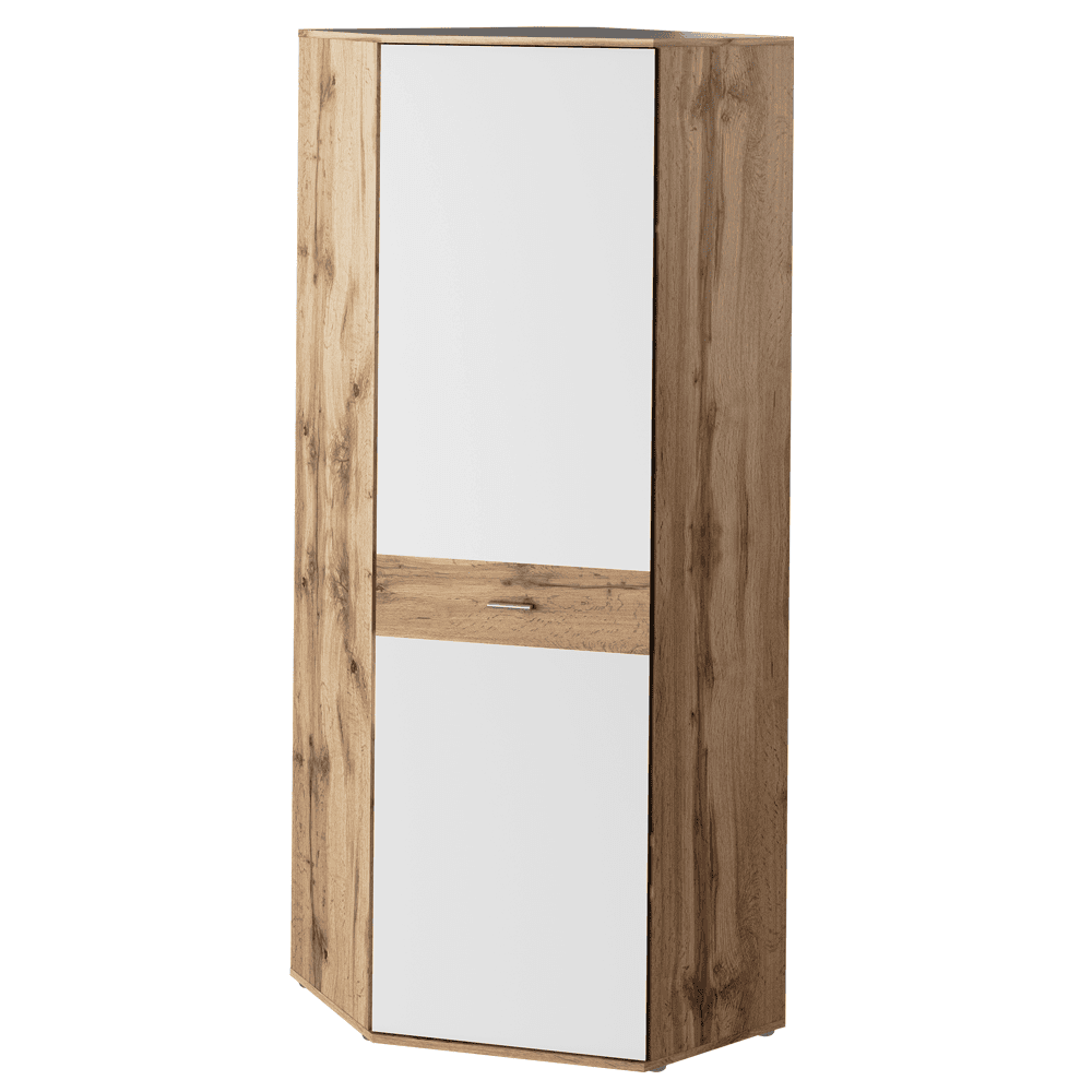 skrina-rohova-typ3-cyril-01 Dulap de colţ TIP 3, stejar wotan/alb, CYRIL - imagine 1