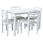 Set de sufragerie 1+4, alb/gri bej, SOMIN - imagine 3