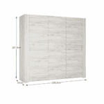 Set dormitor, (dulap, pat 160x200, 2x noptieră), alb craft, ANGEL - imagine 2