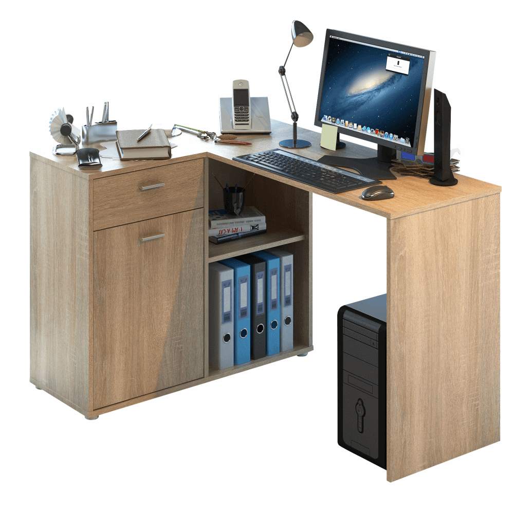 stolik-pc-rohovy-dub-kalimero-hlavna Masă PC de colţ, stejar sonoma, KALIMERO - imagine 1