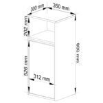 Etajera de baie suspendata, cu usa si 2 polite, PAL 16 mm, 35x30x80 cm, alb si gri Mob360 - imagine 3