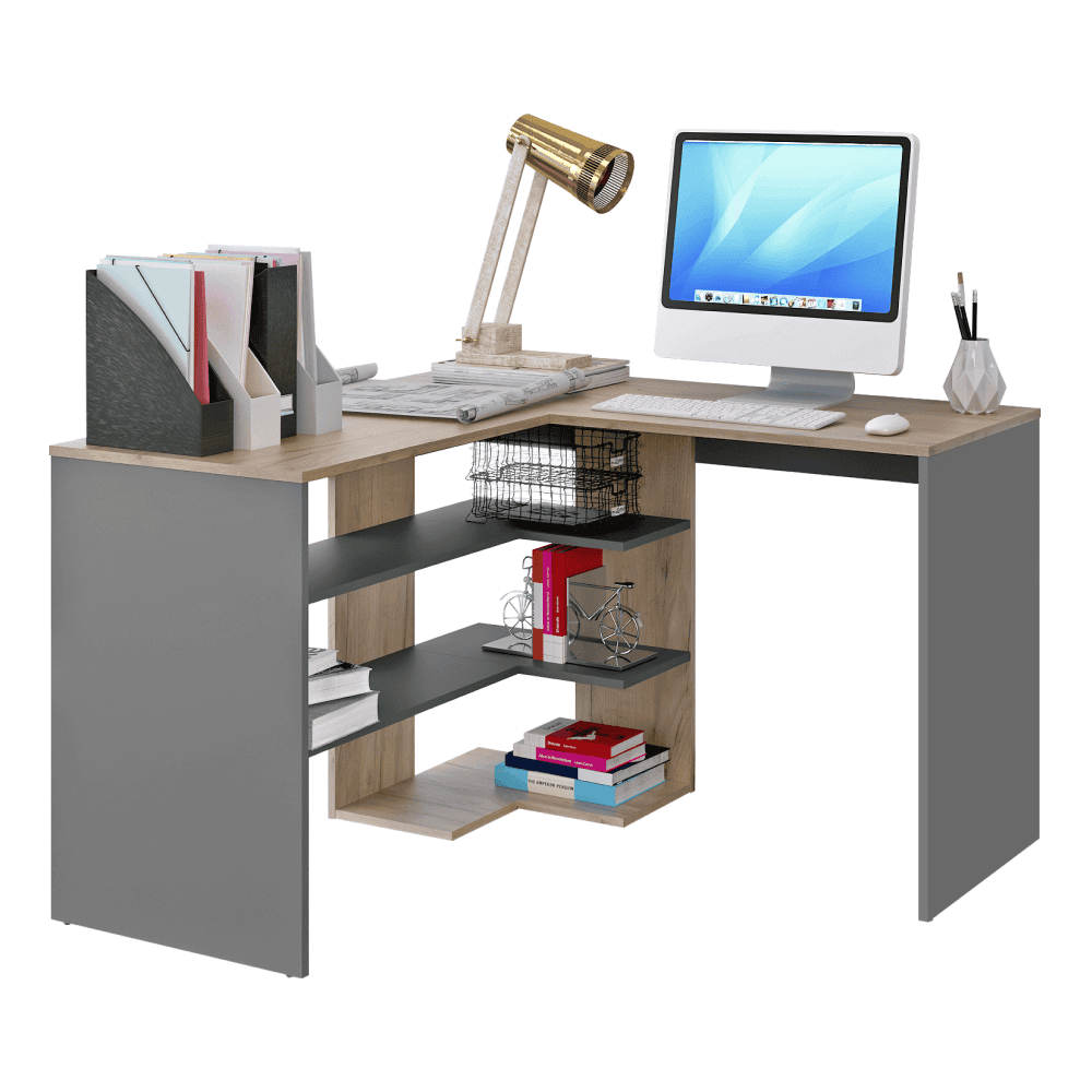 tamari-stol-ps-roh-artisan-grafit-03 Masă PC de colţ, stejar artisan/grafit, TAMARI - imagine 1