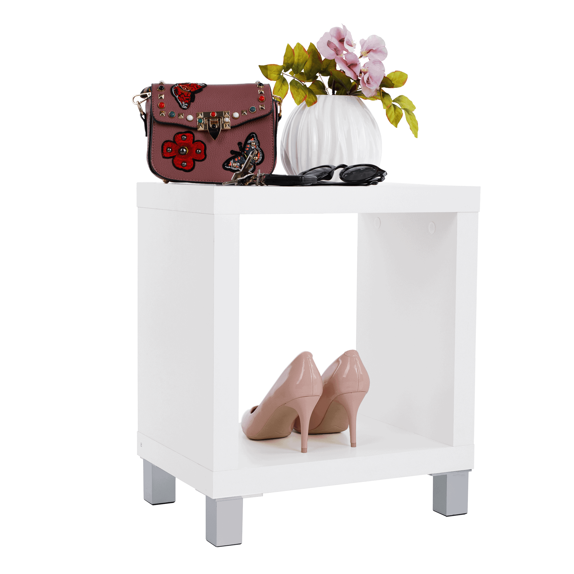 tofi-1-new-regal-biela-strieborna-01 Etajeră, albă, TOFI 1 NEW - imagine 1