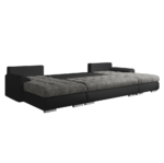 Set canapea universal, piele ecologică negru/melir gri, TOLITA U UNI - imagine 3