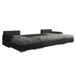 Set canapea universal, piele ecologică negru/melir gri, TOLITA U UNI - imagine 7