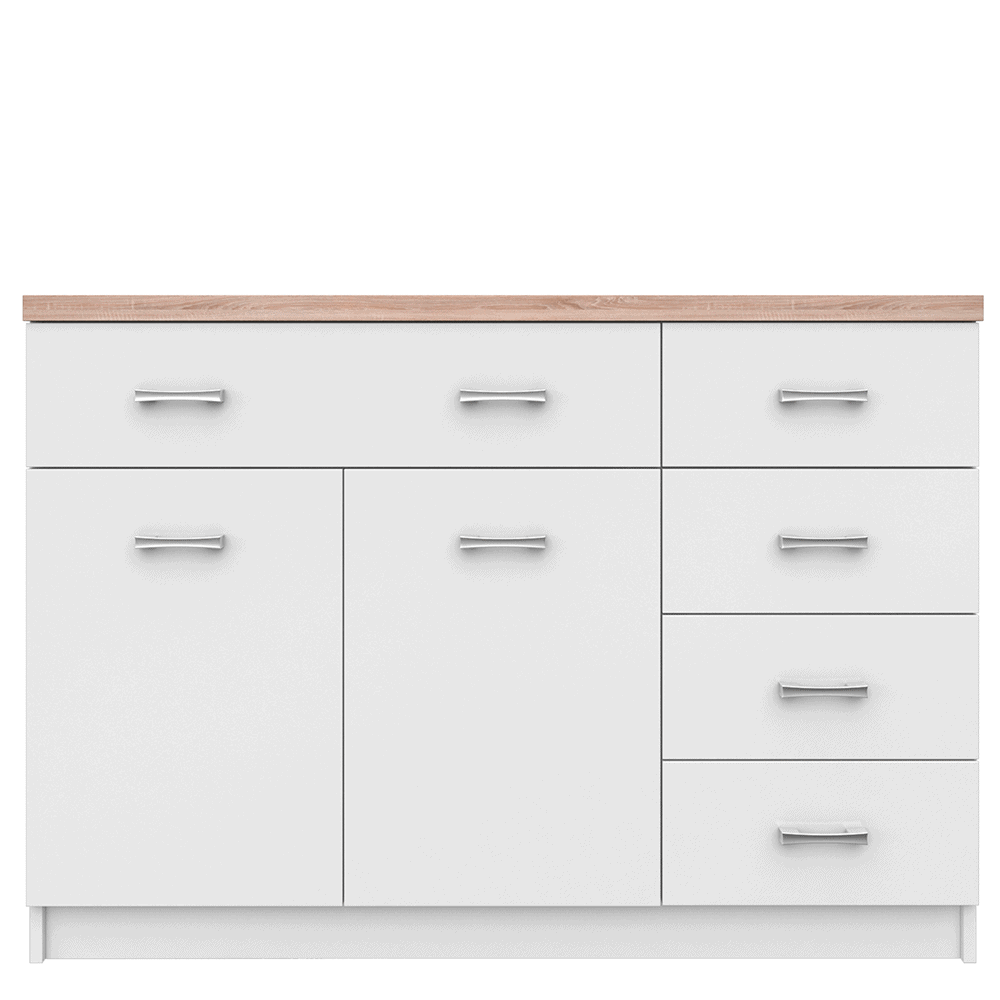 topty-typ08 Comodă 2d5s, alb/stejar sonoma, TOPTY TYP 08 - imagine 1