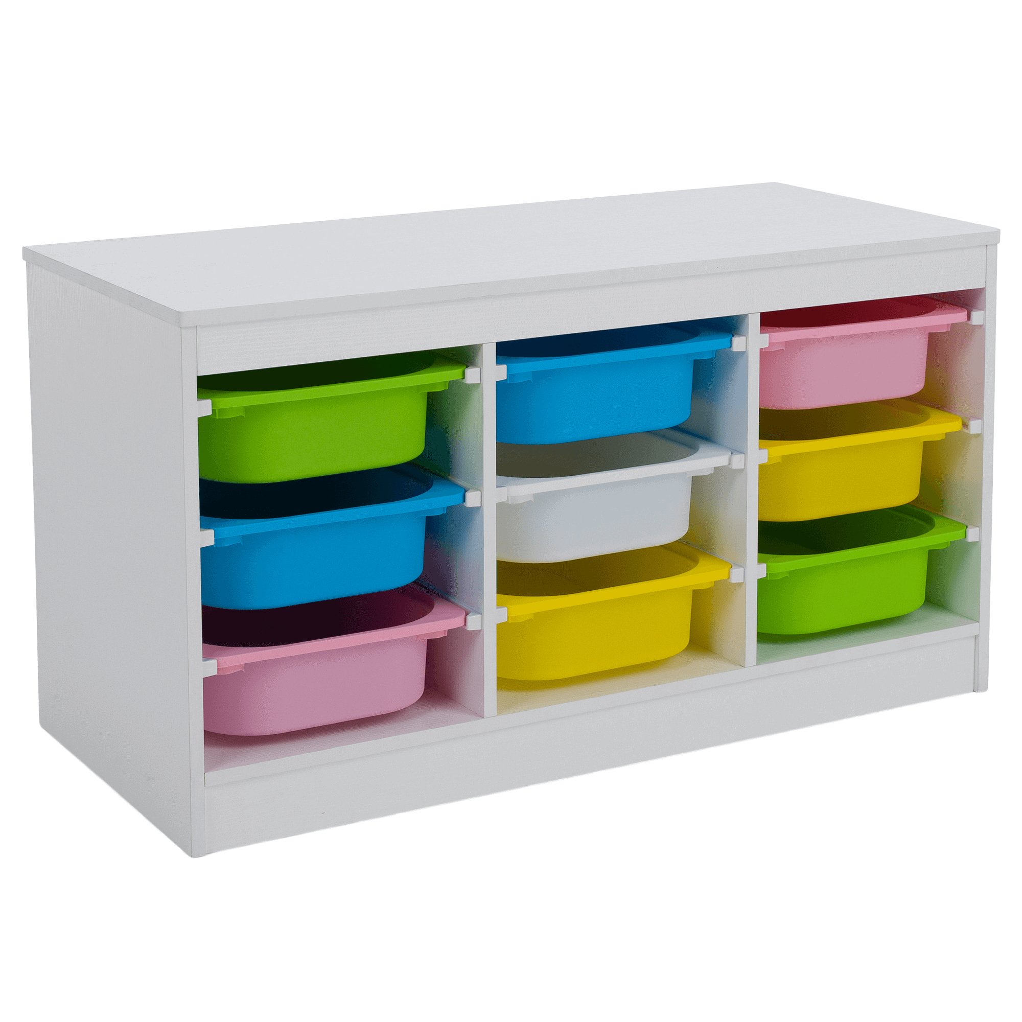 trimal-ulozny-regal-farebna-01 Organizator cu cutii de depozitare, alb/mix de culori, TRIMAL - imagine 1