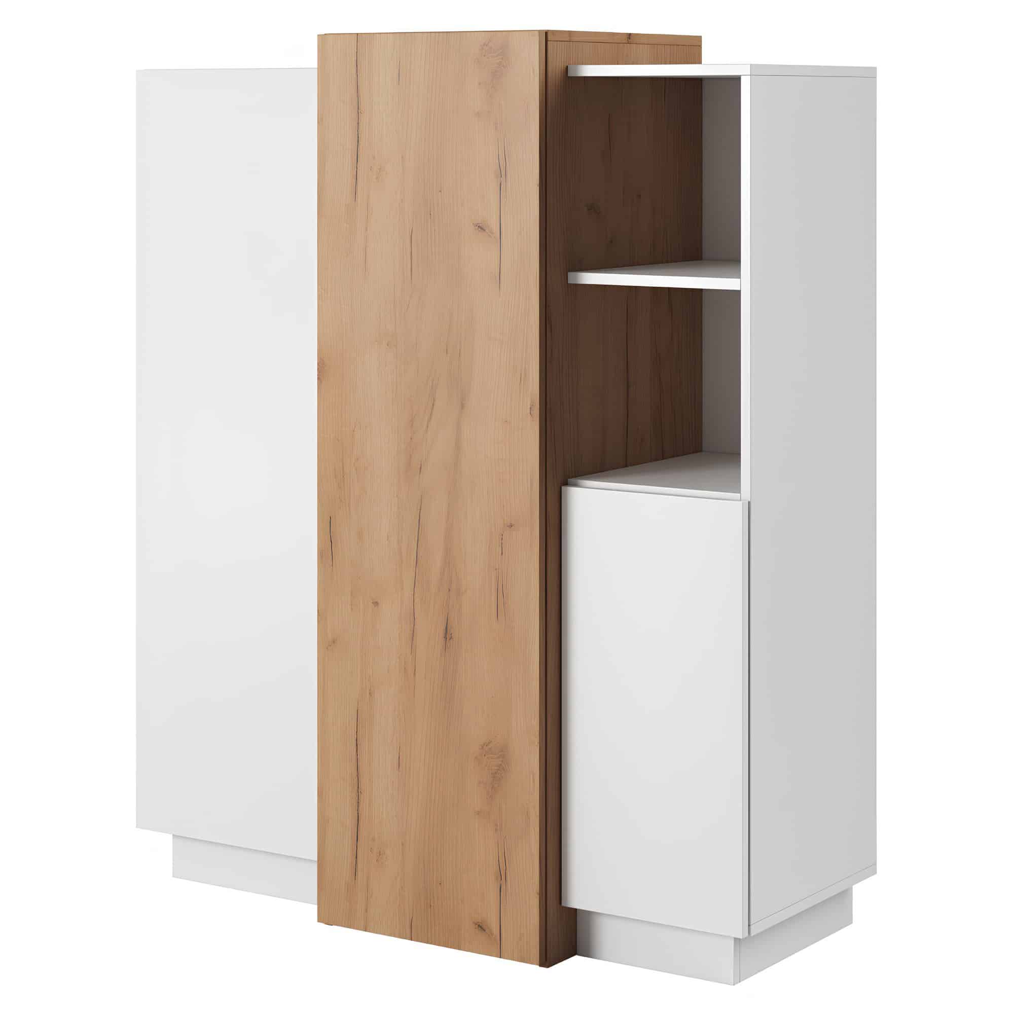 trio-3d-komoda-01 Comodă 3D, alb / stejar craft auriu, TRIO - imagine 1