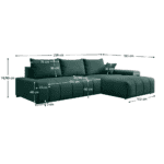 Set canapea universală, smarald, VEZAN ROH - imagine 6