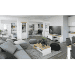 Pat cu spaţiu de depozitare, 140x200, stejar Sonoma, JESI NEW - imagine 2