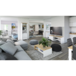 Pat cu rafturi, 160x200, castan Nairobi, JESI NEW - imagine 2