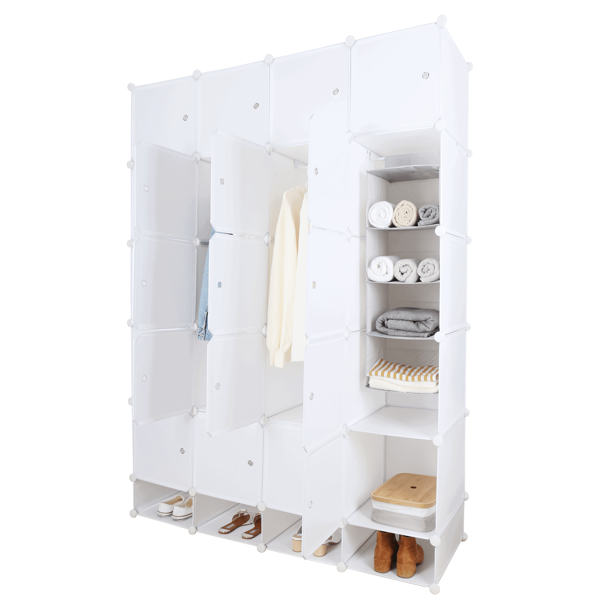 zafod-01-min Dulap multifuncţional modular, alb, ZAFOD - imagine 1