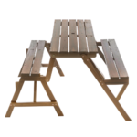 Masă de grădină/bancă, 2în1, maro, ZAGIR - imagine 5