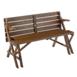 Masă de grădină/bancă, 2în1, maro, ZAGIR - imagine 8