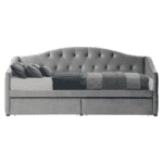 Pat cu spaţiu de depozitare, 90x200, ţesătură Velvet gri, ZASKA - imagine 6