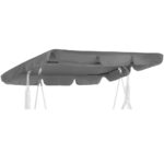 Husa din panza pentru leagan de gradina mare, viziera acoperis, 220x115 cm, gri Mob360