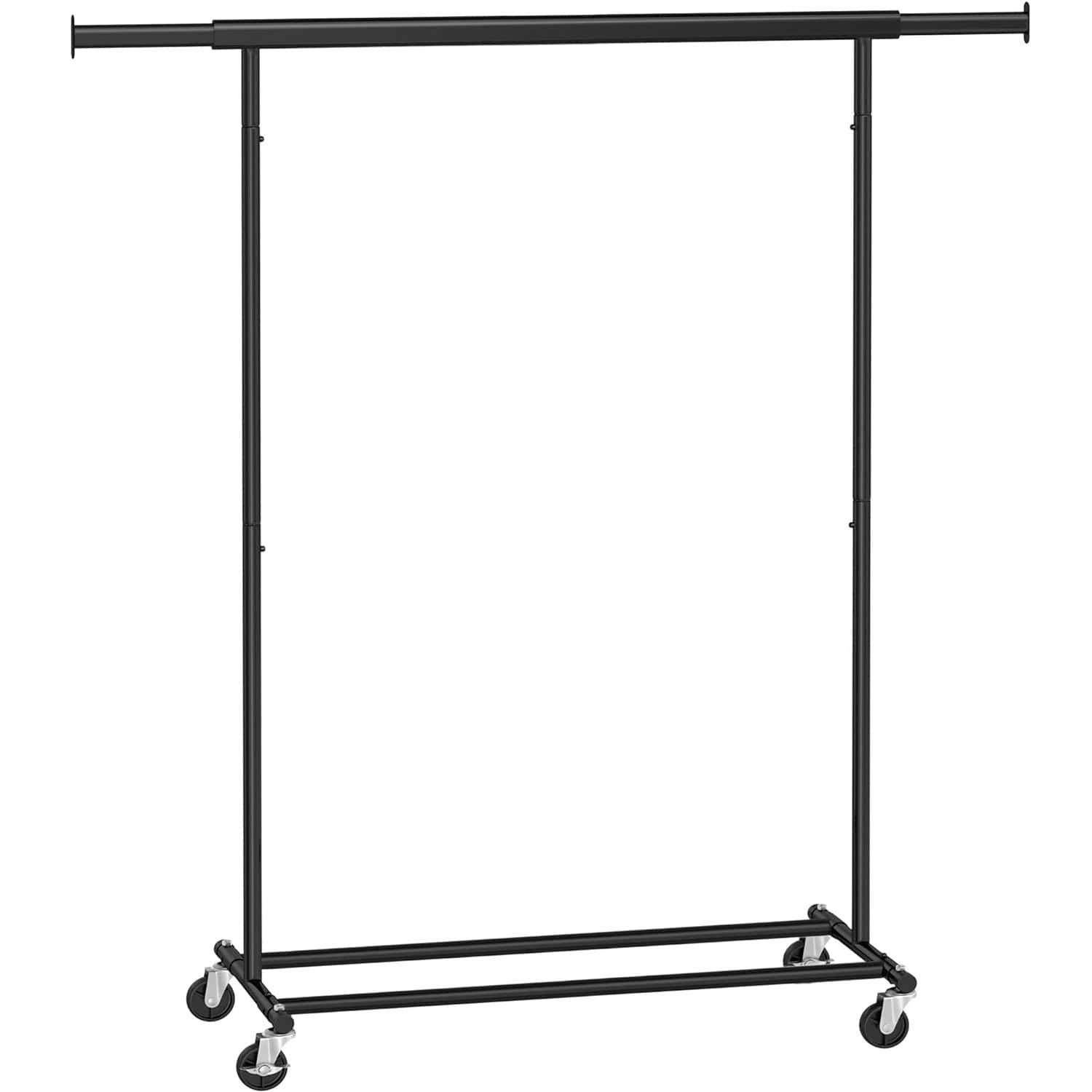 01-127 Suport pentru haine cu sina superioara extensibila, pe roti, reglabil pe latime, 45x(92-132)x160cm, negru Mob360 - imagine 1
