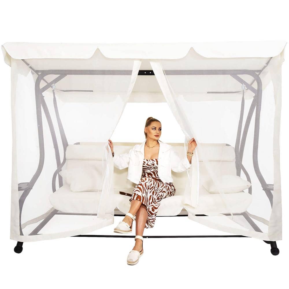 01-19 Balansoar leagan pat 4 persoane Tenerife, cu plasa anti-insecte, sarcina 320kg Mob360 - imagine 1