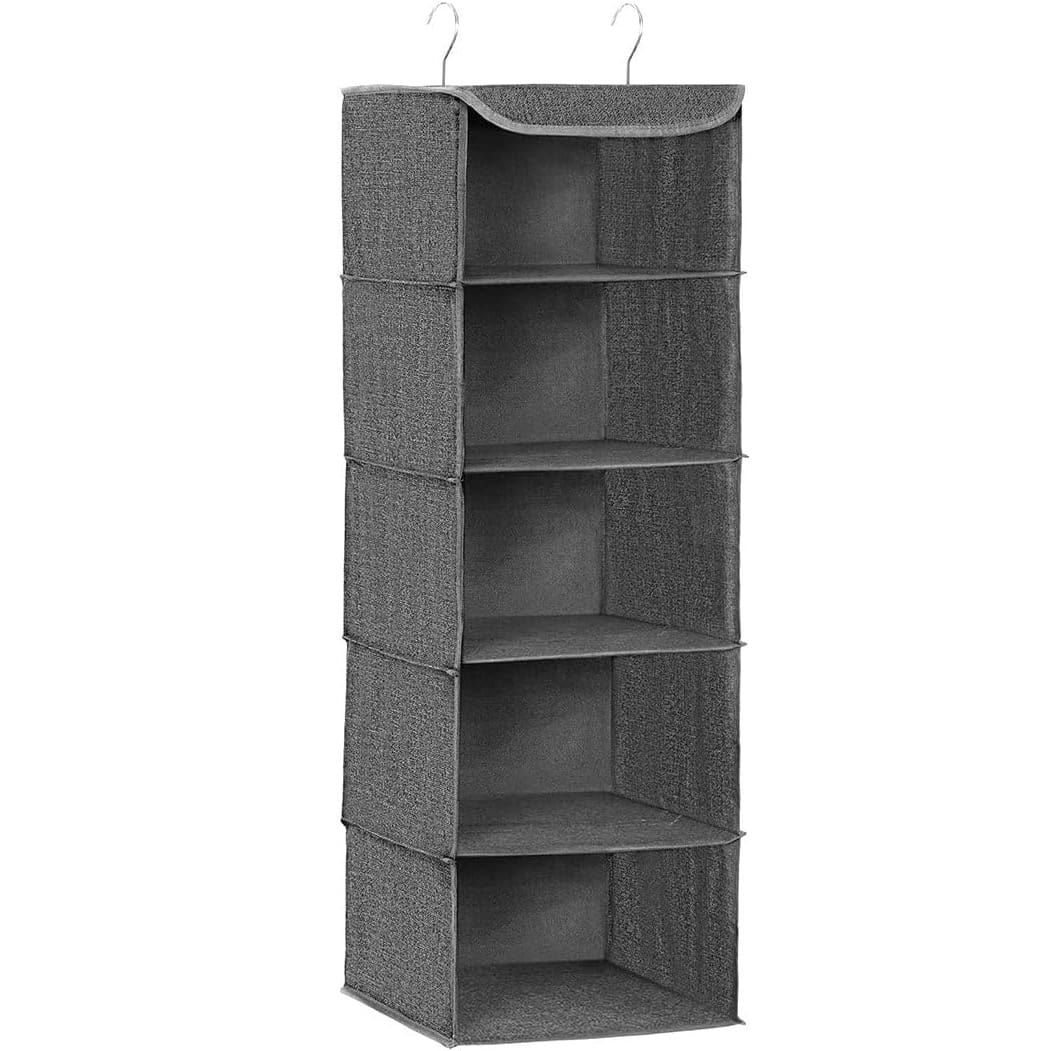 01-36 Raft suspendat organizator pentru dulapuri, pliabil, textil, 30x30x90cm, gri Mob360 - imagine 1