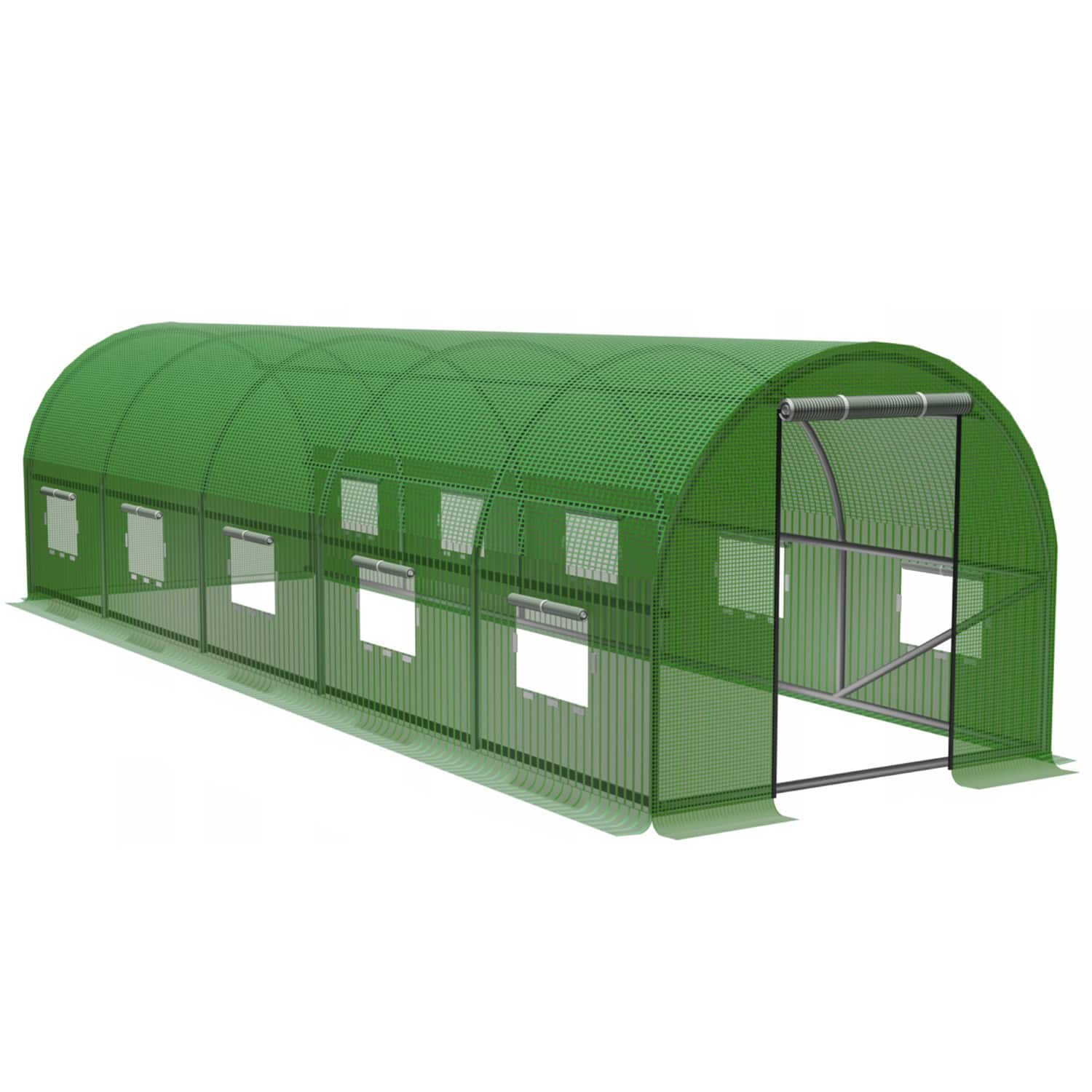 01-4 Sera de gradina, tip tunel cu cadru metalic, 300x800cm, verde, 24mp Mob360 - imagine 1
