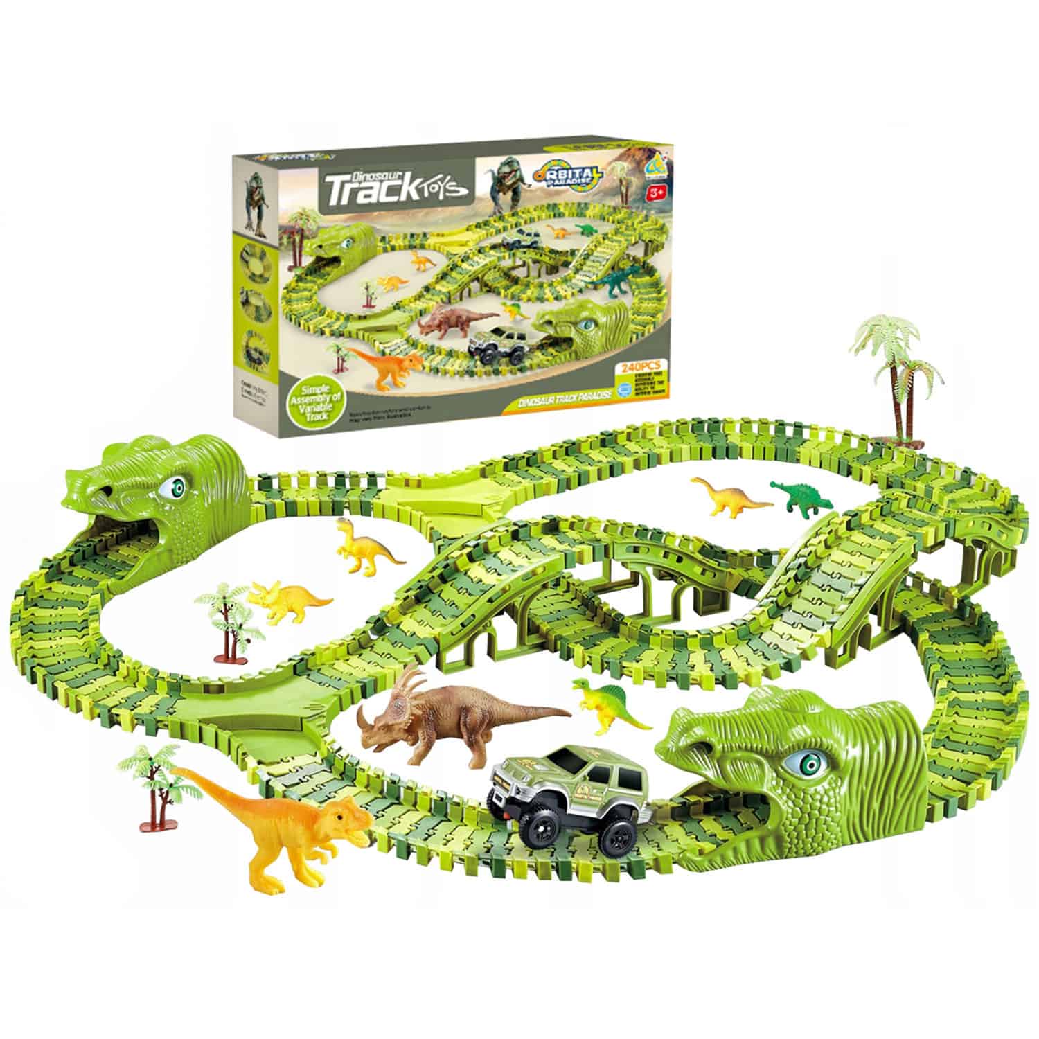 01-70 Circuit masinute Dinosaur Park, cu 240 de segmente, pista configurabila de 360cm Mob360 - imagine 1