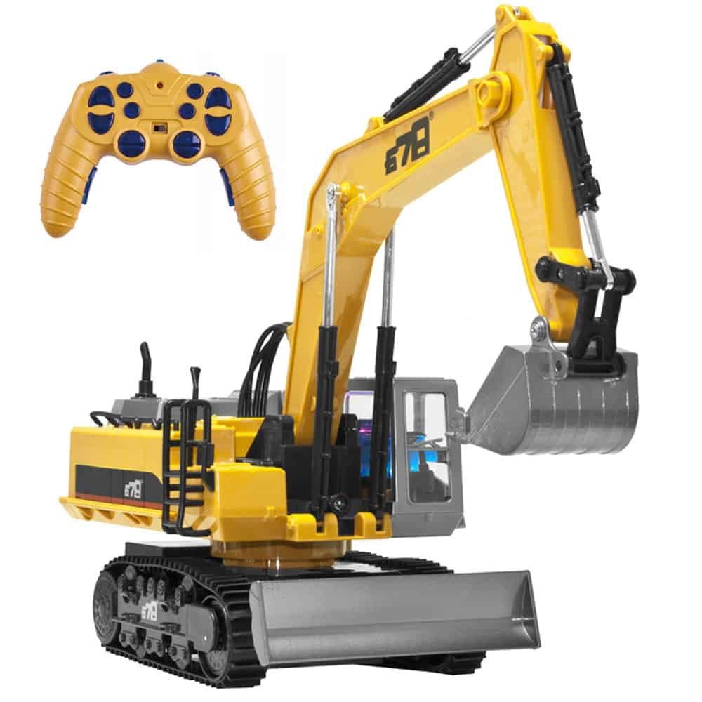 01-73 Excavator cu telecomanda, scara 1/14, cu telecomanda, incarcare USB, 14 canale Mob360 - imagine 1