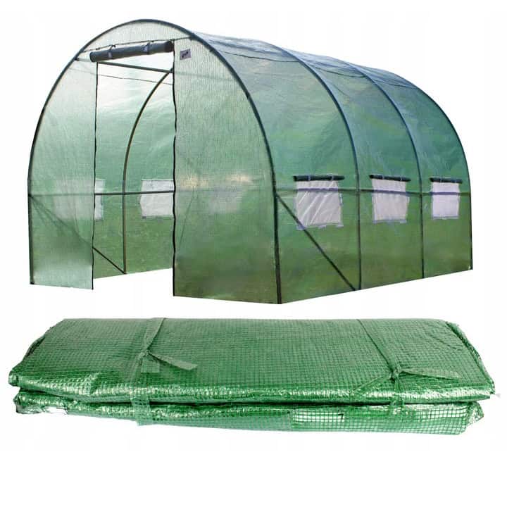 01-folie Folie pentru sera de gradina, 8x3 m, material PE 140 g/m, rezistenta la UV4, verde transparent Mob360 - imagine 1