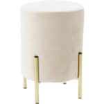 Taburet rotund, tapitat cu stofa, picioare otel, sarcina 100kg, 28x42cm, crem Mob360 - imagine 3