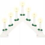 Lumanari decorative de Craciun, stand de lemn, 7 becuri tip LED, culoare alba Mob360 - imagine 6