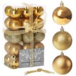 Set globuri de Craciun, 30 bucati, 3 modele, 3cm, auriu Mob360 - imagine 2