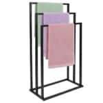 Suport metalic de baie pentru prosoape, cu 3 standuri, 84 cm, negru Mob360 - imagine 2