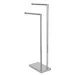 Suport metalic de baie pentru prosoape, cu 2 brate, 80 cm, argintiu cromat Mob360