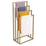 Suport metalic de baie pentru prosoape, cu 4 standuri, 96 cm, auriu mat Mob360 - imagine 3